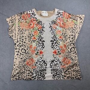 Boutique NWT Women’s Leopard Roses And Sequins SIMPLICI-TEE Size XL Retail $28
